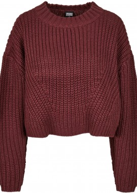 Urban Classics - Ladies Wide Oversize Sweater Urban Classics TB2359-01151 cherry
