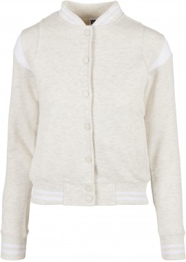 Urban Classics - Ladies Inset College Sweat Jacket Urban Classics TB2618-02922 lightgrey/white