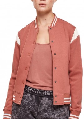 Urban Classics - Ladies Inset College Sweat Jacket Urban Classics TB2618-04433 terracotta/whitesand
