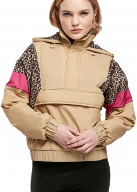 Urban Classics - Ladies AOP Mixed Pull Over Jacket Urban Classics TB3063-04032 unionbeige/darkleo/w.