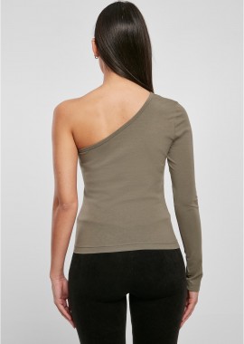 Urban Classics - Ladies Asymmetric Longsleeve Urban Classics TB3212-00176 olive