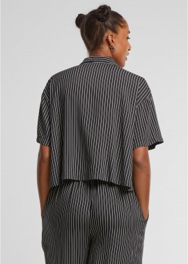 Urban Classics - Ladies Viscose Resort Shirt Urban Classics TB4365-00826 black/white