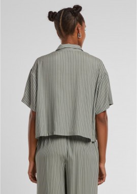 Urban Classics - Ladies Viscose Resort Shirt Urban Classics TB4365-20306 paleolive/white