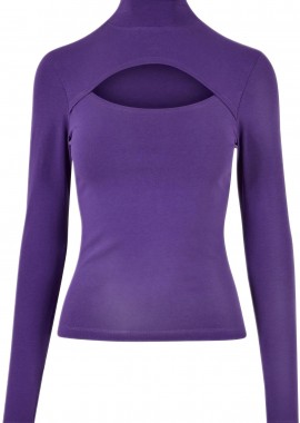 Urban Classics - Ladies Cut-Out Turtleneck Longsleeve Urban Classics TB4513-03770 realviolet