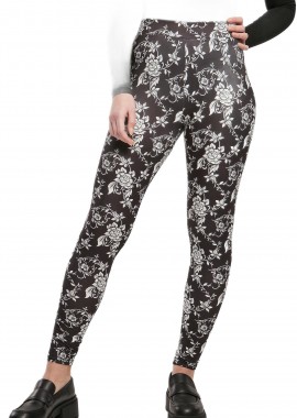 Urban Classics - Ladies Soft AOP Leggings Urban Classics TB4771-04024 blackrose