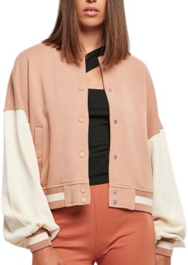 Urban Classics - Ladies Oversized 2 Tone College Terry Jacket Urban Classics TB6003-04437 amber/whitesand