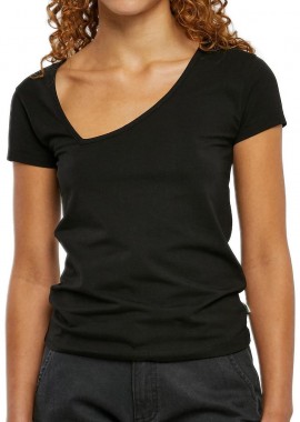 Urban Classics - Ladies Organic Asymmetric Neckline Tee Urban Classics TB6047-00007 black