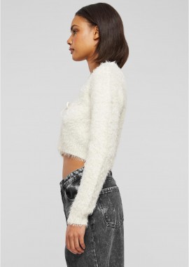 Urban Classics - Ladies Tied Cropped Feather Cardigan Urban Classics TB6082-02903 whitesand