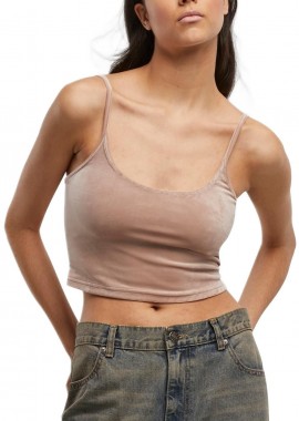 Urban Classics - Ladies Short Velvet Top Urban Classics TB7115-02913 duskrose