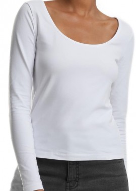 Urban Classics - Ladies Wide Neck Longsleeve Urban Classics TB7162-00220 white