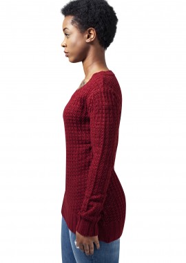 Urban Classics - Ladies Long Wideneck Sweater Urban Classics TB739-00606 burgundy