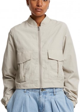 Urban Classics - Ladies Short Crinkle Nylon Jacket Urban Classics TB7446-13434 stonegrey
