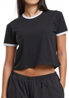 Urban Classics - Ladies Contrast Retro T-Shirt Urban Classics TB7492-00826 black/white