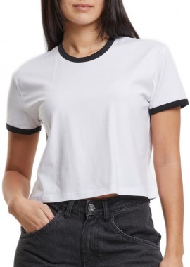 Urban Classics - Ladies Contrast Retro T-Shirt Urban Classics TB7492-01248 white/black