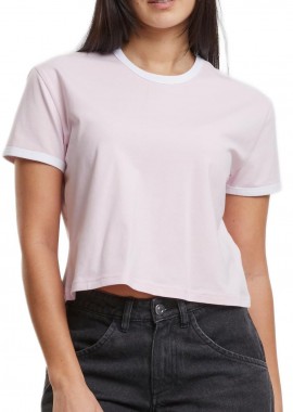 Urban Classics - Ladies Contrast Retro T-Shirt Urban Classics TB7492-20463 blushedrose/white