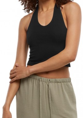 Urban Classics - Ladies Basic Neckholder Jersey Top Urban Classics TB7533-00007 black