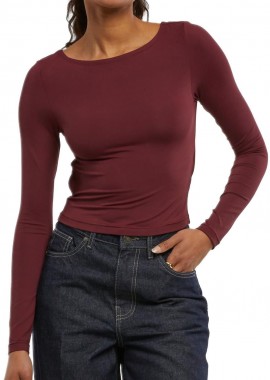 Urban Classics - Ladies Slim Fit Longsleeve Urban Classics TB7721-01151 cherry