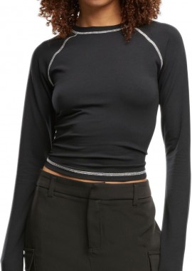 Urban Classics - Ladies Contrast Jersey Longsleeve Urban Classics TB7730-00007 black
