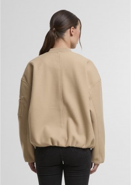 Urban Classics - Ladies Faux Wool Bomber Jacket Urban Classics TB8107-03738 unionbeige