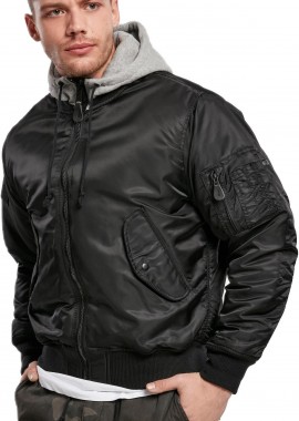 Brandit - Hooded MA1 Bomber Jacket Brandit BD3150-00029 blk/gry