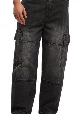 Urban Classics - Tapered Heavy Ounce Baggy Cargo Jeans Urban Classics TB6747-00709 black washed