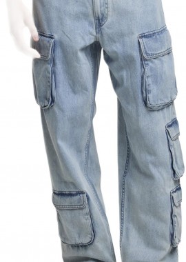 Urban Classics - Multi Pocket Denim Cargo Urban Classics TB7322-12689 new light blue washed