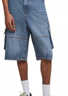 Urban Classics - Relaxed Denim Cargo Shorts Urban Classics TB7367-19924 mid deep blue washed