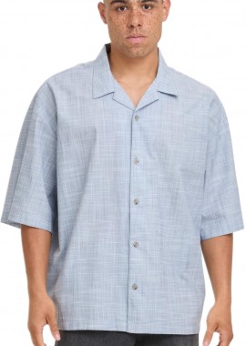 Urban Classics - Boxy Structured Short Sleeves Shirt Urban Classics TB7562-04365 lightblue/white
