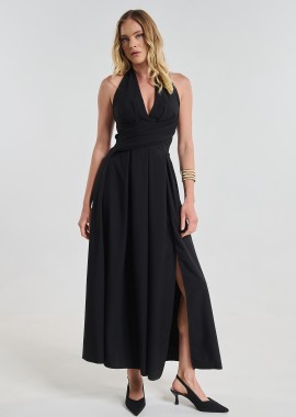 - Φόρεμα Maxi Halter Με Cups & Δέσιμο