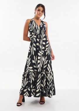 - Φόρεμα BLE Μακρύ Εμπριμέ Με Tropical Print