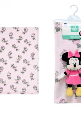 Disney Home - Λούτρινο Disney Home Σετ 2 Τεμ. bebe Minnie 30 Ύψος 25 cm +amp; Κουβέρτα Coral Fleece 75X100 cm Pink-Black 100% Polyester