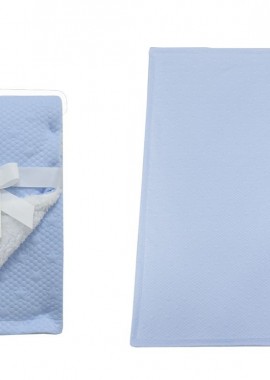 Dimcol - Κουβέρτα Air Layer Jacquard bebe 500 gr/m² Stars 18 75X100 Sky Blue 100% Polyester