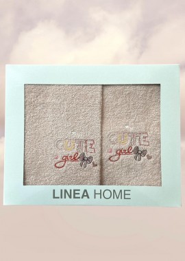 Linea Home - ΣΕΤ ΠΕΤΣΕΤΕΣ ΒΡΕΦΙΚΕΣ 2ΤΜΧ CUTE GIRL ΣΕ ΚΟΥΤΙ LINEAHOME