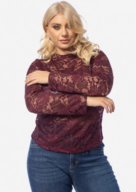 - a.n.d.y Llimited Collection- Μπλούζα δαντέλα μπορντώ