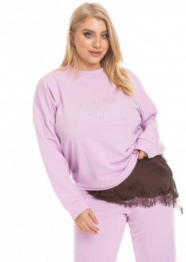 - Baby φούτερ μπλούζα με στρας σε βιολετί χρώμα