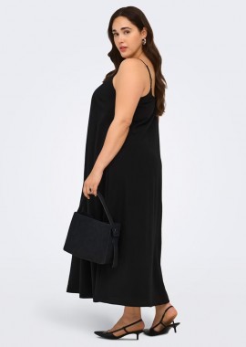 - Φόρεμα με τιράντες σε μαύρο χρώμα plus size