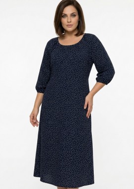- Φόρεμα πουα σε μπλε σκούρο χρώμα plus size