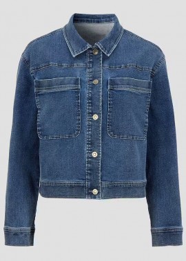 - Jean jacket με τσέπες μπροστά σε denim blue χρώμα