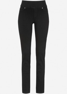 - Jean παντελόνι με λάστιχο στην μπάσκα σε denim black χρώμα