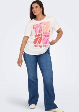 - Jean ελαστικό καμπάνα σε denim blue χρώμα plus size