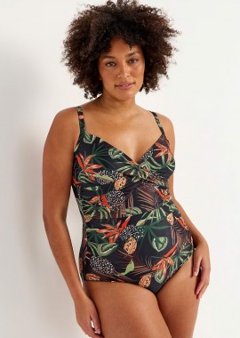 - Ολόσωμο μαγιό σε tropical print plus size