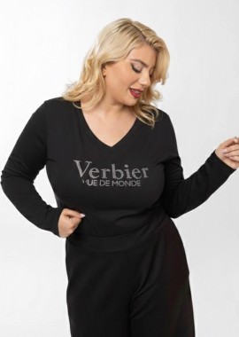 - Μπλούζα με στρας τύπωμα 'Verbier
