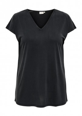 - Μπλούζα με v-neck λαιμόκοψη σε μαύρο χρώμα