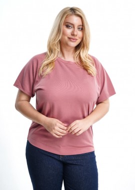 - Μπλούζα plus size cupro με ρεγκλάν μανίκια σε σάπιο μήλο χρώμα