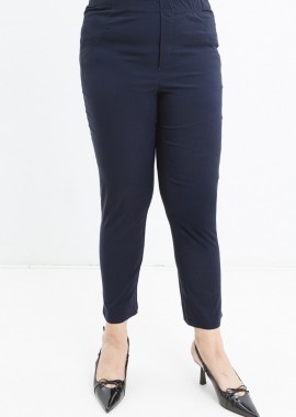 - Παντελόνι γκρο 7/8 με σκίσιμο σε μπλε χρώμα Plus Size