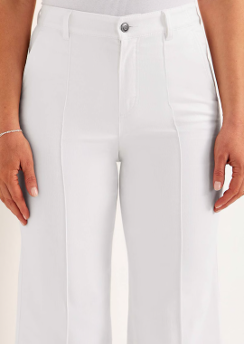 - Jean παντελόνι 7/8 με νερβίρ σε denim white χρώμα plus size