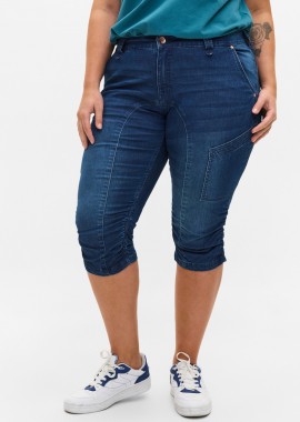 - Jean κάπρι παντελόνι σε denim blue χρώμα