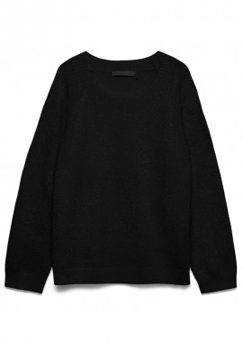 - Πλεκτή lurex μπλούζα με ριπ λαιμόκοψη σε μαύρο/ασημί χρώμα