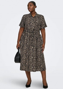 - Φόρεμα σεμιζιέ σε animal print plus size