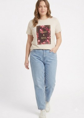 - T-shirt με τύπωμα heart & soul Plus Size